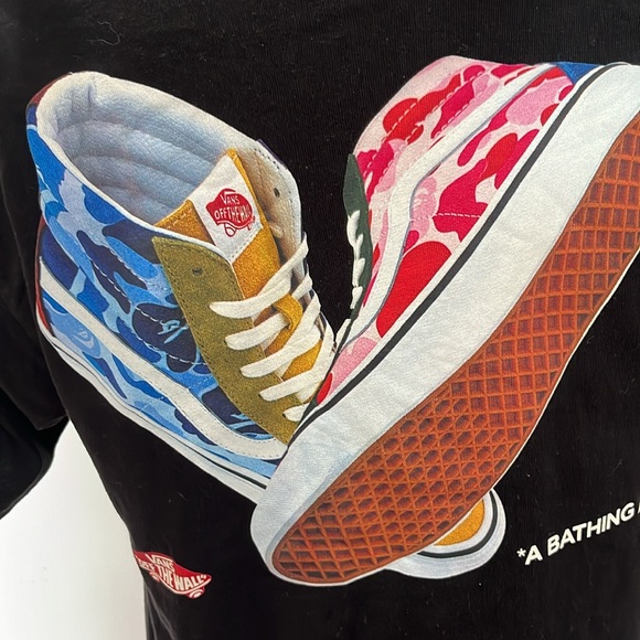 Vans x a bathing ape black tshirt size medium - Picture 4 of 10